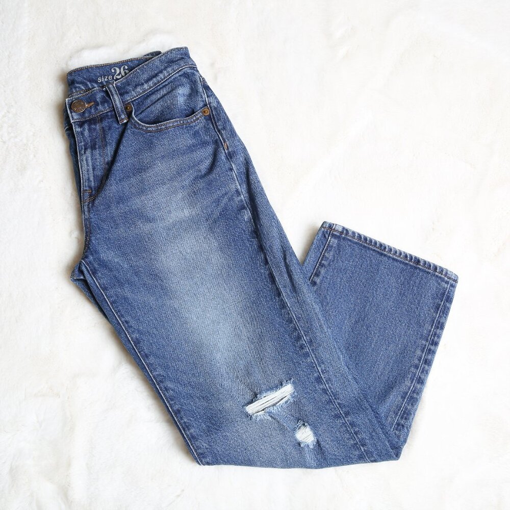 J. Crew Wide Leg Crop Distressed Jeans Size 26 - Picture 7 of 13